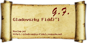 Gladovszky Fidél névjegykártya